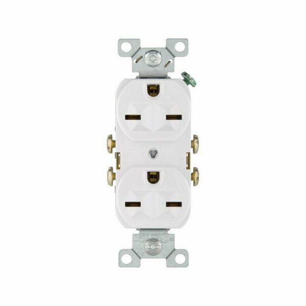 Cooper Industries Eaton Duplex Receptacle Wallplate, 2-Pole, 20 A, 250 V, NEMA: 6-15R, White 826W-BOX